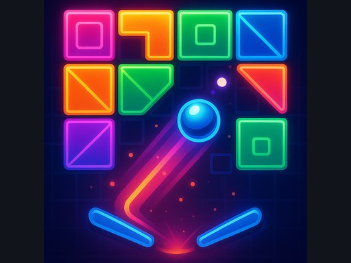 Neon Ultra Pinball Block Shooter - Free Game Online