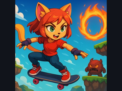 Ultra Cat Girl Skater Html5 - Free HTML5 Browser Game